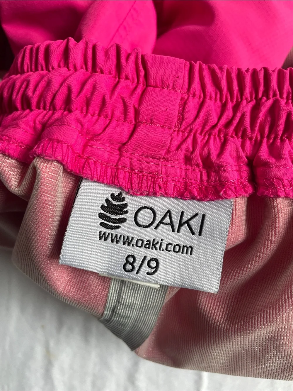 OAKI Kids Trail Rain Pants Hot Pink Size 8/9 Waterproof Hiking Outdoor Jacket